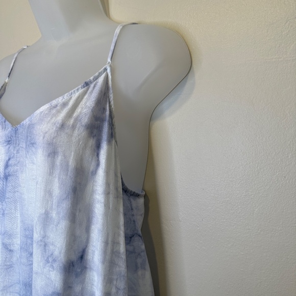 Rachel Zoe Linen Blend Tie Dye Pattern Lace Waterfall Summer Swim Coverup Dress - Picture 6 of 12